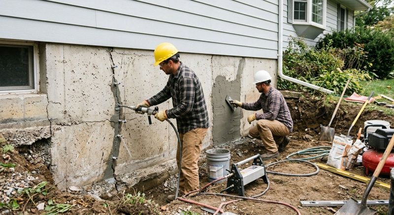 Cracked Foundation Repair in Acton, MA