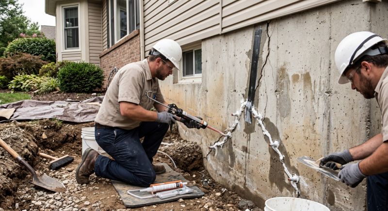 Cracked Foundation Repair in Dracut, MA