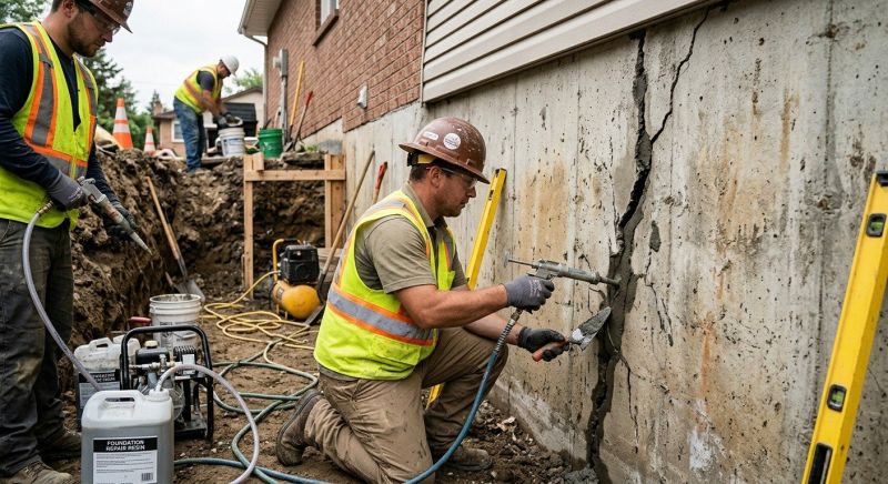 Cracked Foundation Repair in Framingham, MA