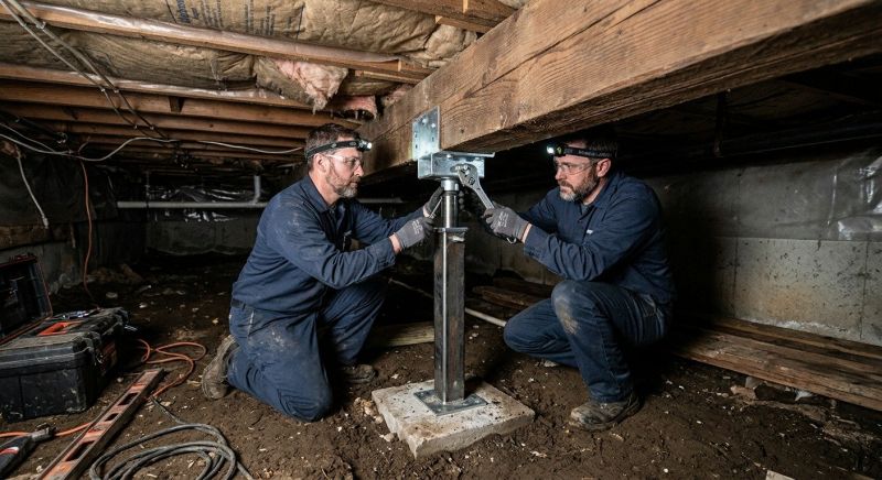 Crawl Space Leveling in Woburn, MA
