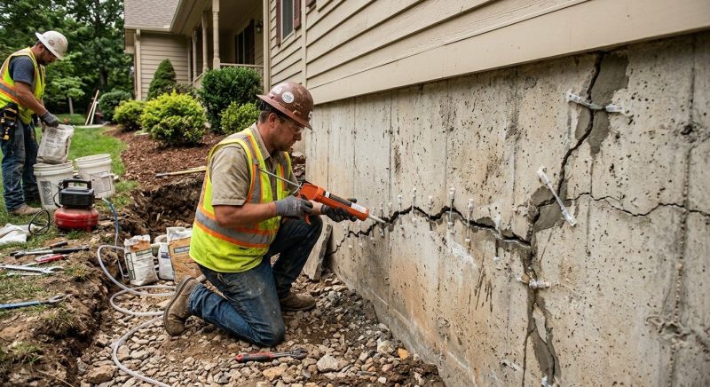 Foundation Crack Sealing in Woburn, MA
