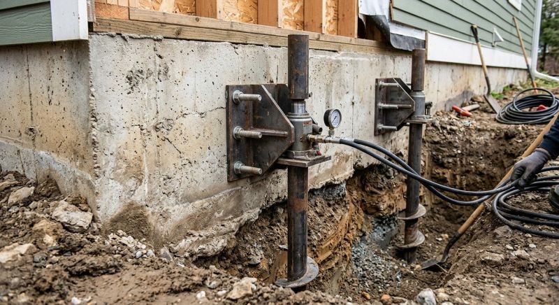 Foundation Pier Leveling in Woburn, MA