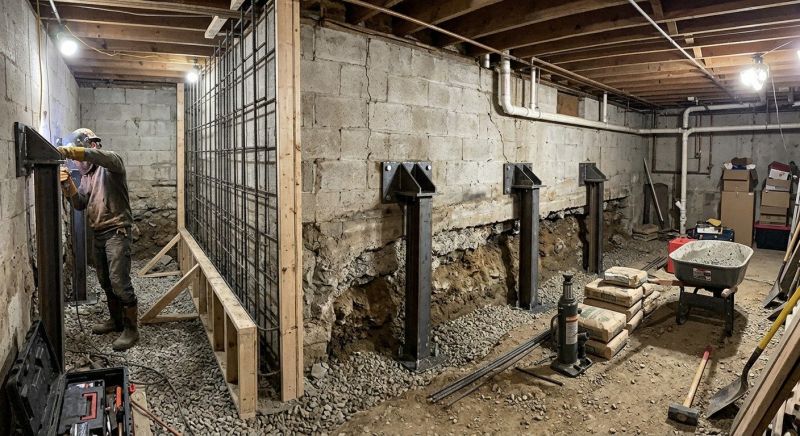 Foundation Stabilizing in Wayland, MA