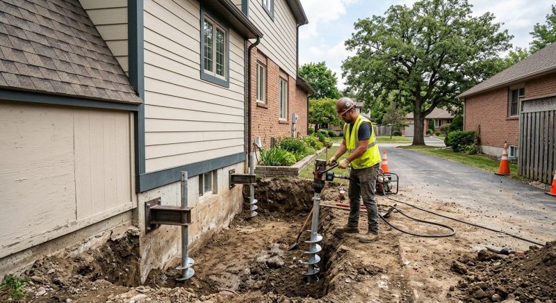 Helical Pile Installation in Woburn, MA