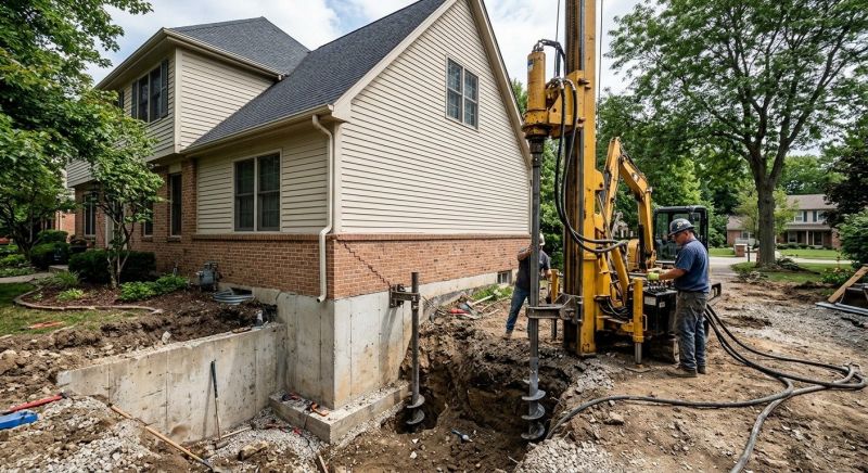 Helical Pile Installation in Woburn, MA