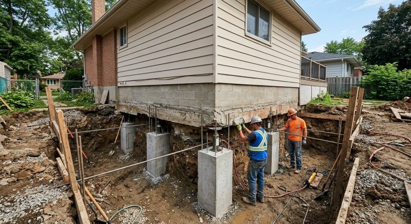 House Underpinning in Woburn, MA