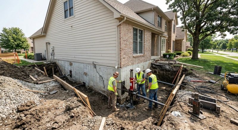 Sinking Foundation Repair in Woburn, MA
