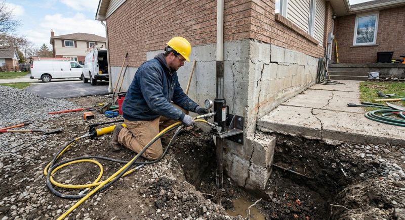 Sinking Foundation Repair in Millis, MA