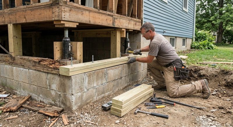 Sinking Foundation Repair in Salem, NH