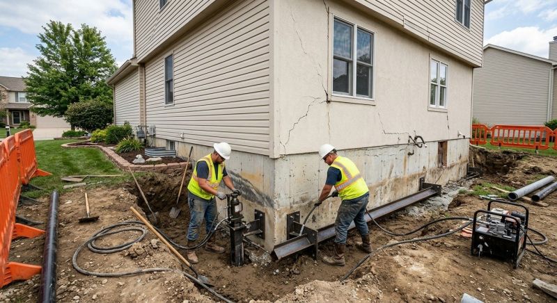 Sinking Foundation Repair in Wayland, MA