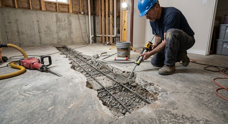 Slab Foundation Repair in Woburn, MA